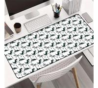 Tapis de Souris Gamer, 800x300x2 mm Mouse Pad XXL, Grand Tapis de Bureau sous Main, Améliore la précision et la Vitesse, Tapis de Clavier Lavable pour Maison, Gamer, PC (Animaux Noirs Blancs)