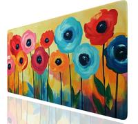 Tapis de Souris Gamer 800x300x3mm, Fleur Tapis de Souris Plante avec Bords Surpiqués Accessoires Bureau Travail, Migliora la Precisione e la Velocità, Convient pour la Maison et Le Bureau GKfr-5113