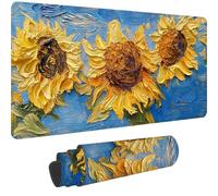 Tapis de Souris Gamer Abstrait Tapis Souris XXL 700x400 mm Mouse Pad avec Base en Caoutchouc Antidérapante,Mouse Pad Antidérapant Étanche pour Pc,Gamer,Accessoire Bureau Decoration,Tournesol,-DD 1166