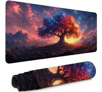 Tapis de Souris Gamer Ciel étoilé Tapis Souris XXL 800 x 400 mm, Sous Main Bureauavec Bords Cousus, Arbre Mouse Pad avec Caoutchouc Antidérapant, pour Le Bureau Et La Maison, Cadeaux pour Hommes C-382