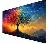 Tapis de Souris Gamer Couleur Tapis de Souris XXL Arbre De La Vie 800x400x3MM, Gaming Accessoire, Accessoires Bureau avec Coutures sur Les Bords Base en Caoutchouc Antidérapant Surface, Cadeau -XZ26M