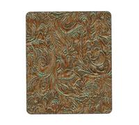 Tapis De Souris Gamer, Cuir Travaillé Country Western Teal Mousepad Antidérapante Tapis De Souris D'Ordinateur Portable Tapis De Souris pour Pc Ordinateur 25X30Cm