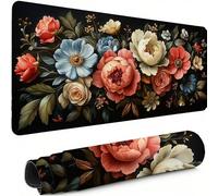 Tapis de Souris Gamer Fleur Tapis Souris XXL 1200 x 600 mm, sous Main Bureauavec Bords Cousus, Papillon Mouse Pad avec Caoutchouc Antidérapant, pour Le Bureau Et La Maison, Cadeaux pour Hommes C-6615