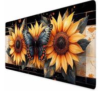 Tapis de Souris Gamer Jaune Tapis de Souris XXL Tournesol 1000 x 500 mm, Gaming Accessoire, Accessoires Bureau avec Coutures sur Les Bords Base en Caoutchouc Antidérapant Surface pour Gamer -XZ534