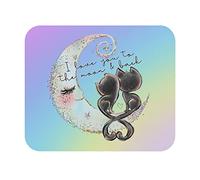 Tapis De Souris Gamer, Je t'aime Jusqu'À La Lune Chats Chat Lune Arc-en-Ciel Tapis De Souris De Jeu Base en Caoutchouc Mousepad Antidérapante Tapis De Souris Gaming pour Souris 25X30Cm