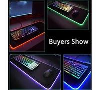 Tapis de Souris Gamer Lumineux Tapis de souris LED Light, Gaming Mouse Pad avec LED Rétro-Eclairage RVB avec câble USB, 300*800*4
