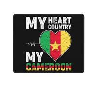 Tapis De Souris Gamer, Mon Coeur Mon Pays Mon Cameroun Gaming Mousepad Durable Tapis De Souris Base En Caoutchouc Mouse Pad Pour Pc Bureau 25X30Cm