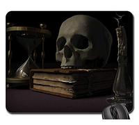 Tapis De Souris Gamer, Mortalité Crâne Et Os Croisés Vanitas Memento Mori Tapis Souris Antidérapante Mousepad Bords Cousus Souris De Bureau pour Pc Souris Professionnels 25X30Cm