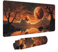 Tapis de Souris Gamer Planète Tapis Souris XXL 600x300 mm Mouse Pad avec Base en Caoutchouc Antidérapante,Mouse Pad Antidérapant Étanche pour Pc,Gamer,Accessoire Bureau Decoration,Paysage,-DD 1494