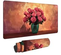 Tapis de Souris Gamer Rétro Tapis Souris XXL 600x300 mm Mouse Pad avec Base en Caoutchouc Antidérapante,Mouse Pad Antidérapant Étanche pour Pc/Maison/Gamer,Accessoire Bureau Decoration,Rose,-dd 544