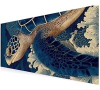 Tapis de Souris Gamer, Tapis Souris (Turtle bleu) xxl Base Antidérapante, Durable & Étanche Précision & Glisse Fluide, pour Bureau, PC Gaming, Ordinateur Portable accessoire bureau 600x300x3 mm V-1016