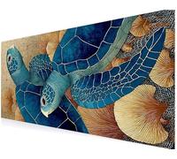 Tapis de Souris Gamer, Tapis Souris (Turtle Bleu) XXL Base Antidérapante, Durable & Étanche Précision & Glisse Fluide, pour Bureau, PC Gaming, Ordinateur Portable Accessoire Bureau 900x400x3 mm V-979
