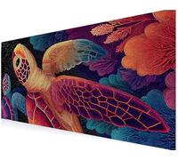 Tapis de Souris Gamer, Tapis Souris (Turtle rose) xxl Base Antidérapante, Durable & Étanche Précision & Glisse Fluide, pour Bureau, PC Gaming, Ordinateur Portable accessoire bureau 600x1200x3 mm V-553