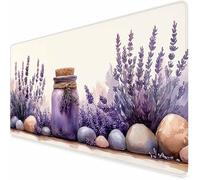 Tapis de Souris Gamer Violet Tapis de Souris XXL Lavande 1200x600x3MM, Gaming Accessoire, Accessoires Bureau avec Coutures sur Les Bords Base en Caoutchouc Antidérapant Surface pour Gamer -XZ534
