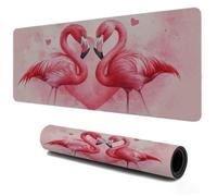 Tapis de Souris Gaming 1200x600, Mousepad de Bureau pour Jeux, Base en Caoutchouc Tapis Antidérapant avec Bords Cousus, Décoration pour Domicile Travail Clavier Ordinateur Portable Flamingo Rose S-270