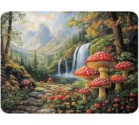 Tapis de Souris Gaming 200x250x3mm, La cascade Petit Tapis de Souris Gamer, Accessoire Bureau avec Bords Cousus, Base en Caoutchouc Antidérapante, Accessoire Gaming pour Clavier Les champignons qw-353