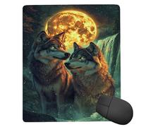 Tapis de Souris Gaming - 240 x 200 mm - Petit Mouse Pad Le loup des cascades - Surface Spéciale Améliore la Vitesse et la Précision - Base en Caoutchouc Antidérapant Surface - Portable et Lavable j667