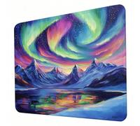 Tapis de Souris Gaming 240 x 200 x 3mm, Tapis de Souris aurore, Optimisé pour Les capteurs, Friction modérée, Bords Cousus et Base en Caoutchouc Antidérapante, Accessoires de Jeu Mac et PC, lac J0-529