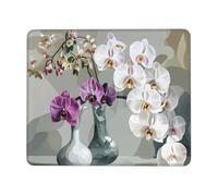 Tapis de Souris Gaming - 250 x 200 mm - Petit Mouse PadOrchidée Jade Vase - Surface Spéciale Améliore la Vitesse et la Précision - Base en Caoutchouc Antidérapant Surface - Portable et Lavable j-1020