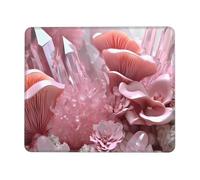Tapis de Souris Gaming - 250 x 200 mm - Petit Mouse PadRose Champignons - Surface Spéciale Améliore la Vitesse et la Précision - Base en Caoutchouc Antidérapant Surface - Portable et Lavable j-250