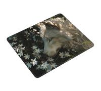 Tapis de Souris Gaming - 270 x 220 mm - Petit Mouse PadFleurs Loup - Surface Spéciale Améliore la Vitesse et la Précision - Base en Caoutchouc Antidérapant Surface - Portable et Lavable j-365