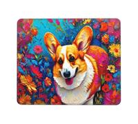 Tapis de Souris Gaming - 270 x 220 mm - Petit Mouse PadLe Chien Corgi - Surface Spéciale Améliore la Vitesse et la Précision - Base en Caoutchouc Antidérapant Surface - Portable et Lavable j-455