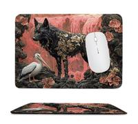 Tapis de Souris Gaming - 290 x 240 mm - Petit Mouse Pad Le Loup pélican - Surface Spéciale Améliore la Vitesse et la Précision - Base en Caoutchouc Antidérapant Surface - Portable et Lavable j-793
