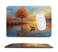 Tapis de Souris Gaming - 290 x 240 mm - Petit Mouse Pad Le tigre du paysage - Surface Spéciale Améliore la Vitesse et la Précision - Base en Caoutchouc Antidérapant Surface - Portable et Lavable j-213