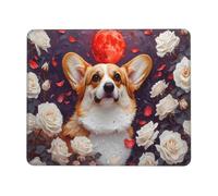 Tapis de Souris Gaming - 300 x 250 mm - Petit Mouse PadLe Chien Corgi - Surface Spéciale Améliore la Vitesse et la Précision - Base en Caoutchouc Antidérapant Surface - Portable et Lavable j-454