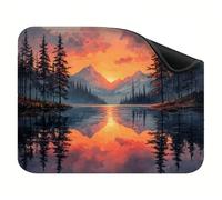 Tapis de Souris Gaming 300x250x3mm, Tapis Souris Motifs Forêt Crépuscule, Enroulable & Portable Mouse Pad avec Base Antidérapante, Lavable Matériel, pour Home, Bureau Ordinateur Portable. X-z-3361