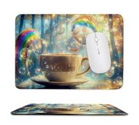 Tapis de Souris Gaming - 320 x 260 mm - Petit Mouse Pad Coupe arc - en - ciel - Surface Spéciale Améliore la Vitesse et la Précision - Base en Caoutchouc Antidérapant Surface - Portable et Lavable j47