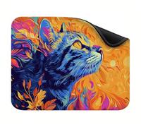Tapis de Souris Gaming 320x260x3mm, Tapis Souris Motif Rêve Chat, Enroulable & Portable Petit Mouse Pad avec Base Antidérapante, Surface Imperméable, Lavable, pour Home, Ordinateur Portable. X-z-6200