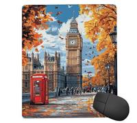 Tapis de Souris Gaming - 340 x 280 mm - Petit Mouse Pad Big Ben à Londres - Surface Spéciale Améliore la Vitesse et la Précision - Base en Caoutchouc Antidérapant Surface - Portable et Lavable j-548