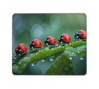 Tapis de Souris Gaming - 340 x 280 mm - Petit Mouse PadCoccinelle Sept étoiles - Améliore la Vitesse et la Précision - Base en Caoutchouc Antidérapant Surface - Portable et Lavable j-685