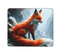 Tapis de Souris Gaming - 340 x 280 mm - Petit Mouse PadMontagne Renard - Surface Spéciale Améliore la Vitesse et la Précision - Base en Caoutchouc Antidérapant Surface - Portable et Lavable j-781