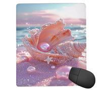 Tapis de Souris Gaming - 360 x 300 mm - Petit Mouse Pad Étoile de mer Coquillage Rose - Surface Spéciale Améliore la Vitesse et la Précision - Base en Caoutchouc Antidérapant Surface - Portable j-193