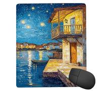 Tapis de Souris Gaming - 360 x 300 mm - Petit Mouse Pad Le Village étoilé - Surface Spéciale Améliore la Vitesse et la Précision - Base en Caoutchouc Antidérapant Surface - Portable et Lavable j-877