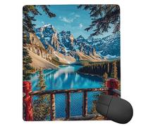 Tapis de Souris Gaming - 360 x 300 mm - Petit Mouse Pad Paysage du lac - Surface Spéciale Améliore la Vitesse et la Précision - Base en Caoutchouc Antidérapant Surface - Portable et Lavable j-331