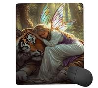 Tapis de Souris Gaming - 400 x 300 mm - Petit Mouse Pad Génie du Tigre - Surface Spéciale Améliore la Vitesse et la Précision - Base en Caoutchouc Antidérapant Surface - Portable et Lavable j-534