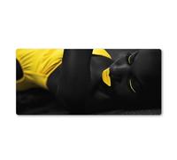 Tapis de Souris Gaming 400x700x2mm,XXL Gamer Mouse Pad,Surface spéciale améliore la Vitesse et la précision,Base en Caoutchouc Antidérapant Surface Mouse Pad - Mode Yellow Gril