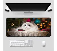 Tapis de Souris Gaming 400x900x2mm,XXL Gamer Mouse Pad,Surface spéciale améliore la Vitesse et la précision,Base en Caoutchouc Antidérapant Surface Mouse Pad - Marionnette Chat Mignon
