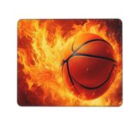 Tapis de Souris Gaming - 420 x 350 mm - Petit Mouse PadFlames Basketball - Surface Spéciale Améliore la Vitesse et la Précision - Base en Caoutchouc Antidérapant Surface - Portable et Lavable j-401
