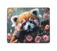 Tapis de Souris Gaming - 420 x 350 mm - Petit Mouse PadMignon Panda Roux - Surface Spéciale Améliore la Vitesse et la Précision - Base en Caoutchouc Antidérapant Surface - Portable et Lavable j-471