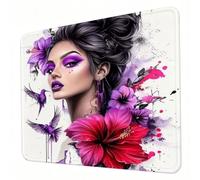 Tapis de Souris Gaming 420 x 350 x 3mm, Tapis de Souris Blanc, Optimisé pour Les capteurs, Friction modérée, Bords Cousus et Base en Caoutchouc Antidérapante, Accessoires Jeu Mac et PC, Beauté J0-55