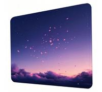 Tapis de Souris Gaming 420 x 350 x 3mm, Tapis de Souris Violet, Optimisé pour Les capteurs, Friction modérée, Bords Cousus et Base en Caoutchouc Antidérapante, Accessoires Jeu Mac et PC, pétale J0-994