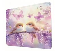 Tapis de Souris Gaming 420 x 350 x 3mm, Tapis de Souris Violet, Optimisé pour Les capteurs, Friction modérée, Bords Cousus et Base en Caoutchouc Antidérapante, Accessoires Jeu Mac et PC, oiseau J0-997
