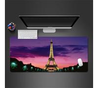 Tapis de Souris Gaming 600x300x3mm,XXL Gamer Mouse Pad,Surface spéciale améliore la Vitesse et la précision,Base en Caoutchouc Antidérapant Surface Mouse Pad - Tour de Ville Vue de Nuit