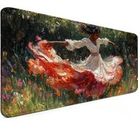 Tapis De Souris Gaming 700x300x3mm Grand Tapis De Souris Danse 7-A9939 | Base antidérapante Haute Précision et Vitesse Avec Bords Cousus pour Accessoire Burea, Cadeau Homme