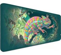 Tapis De Souris Gaming 700x300x3mm Grand Tapis De Souris LéZard 3-4D60V | Base antidérapante Haute Précision et Vitesse Avec Bords Cousus pour Accessoire Burea, Cadeau Homme