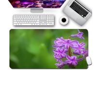 Tapis de Souris Gaming 700x300x3mm,XXL Gamer Mouse Pad,Surface spéciale améliore la Vitesse et la précision,Base en Caoutchouc Antidérapant Surface Mouse Pad - Fleurs Violettes